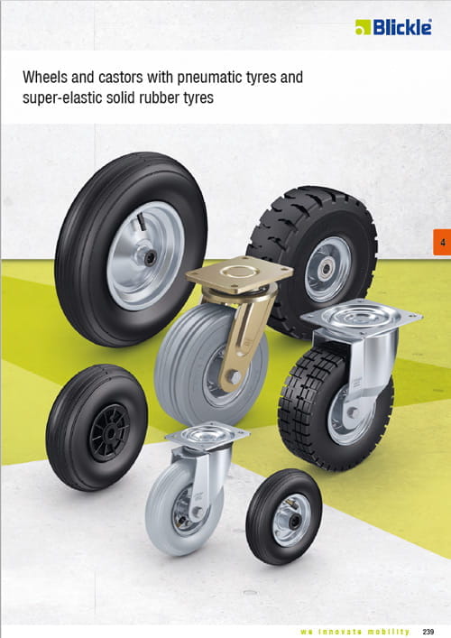 Chapter 4 Wheels and casters with pneumatic tires and super-elastic solid rubber tires