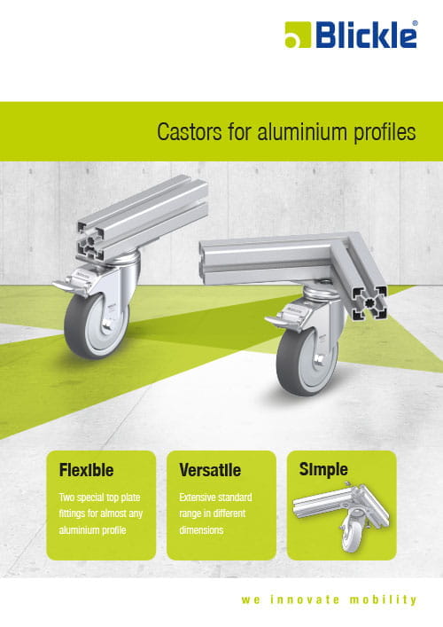 Casters for aluminium profiles