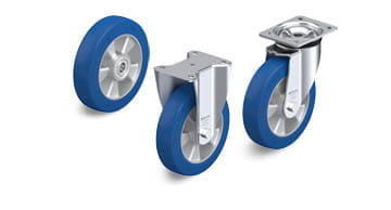 ALBS wheels and casters with Blickle Besthane Soft polyurethane tread