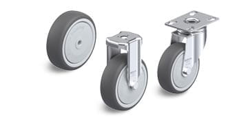 PATH wheels and casters with injection-moulded polyurethane tread