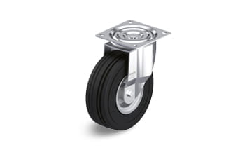 VLE swivel casters with plate and super-elastic solid rubber tires