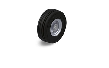 VLE wheels with super-elastic solid rubber tires
