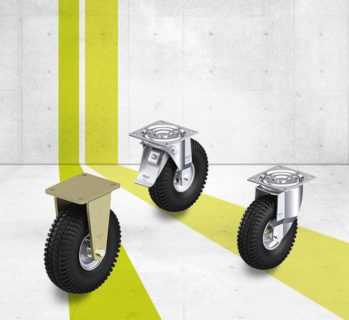 Casters with pneumatic tires