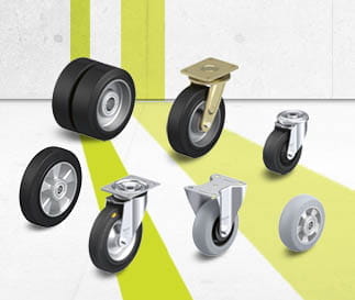 Wheels and casters with premium rubber tires