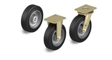GEV series heavy duty elastic solid rubber wheels and casters