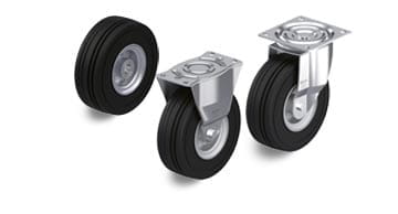VLE super-elastic solid rubber wheels and casters