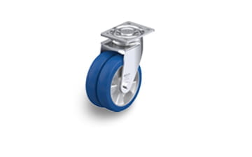 ALBS – Twin wheel casters with Blickle Besthane Soft polyurethane tread