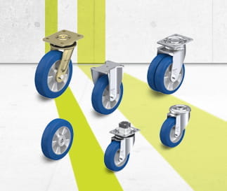 ALBS Wheel and caster series with Blickle Besthane Soft polyurethane tread