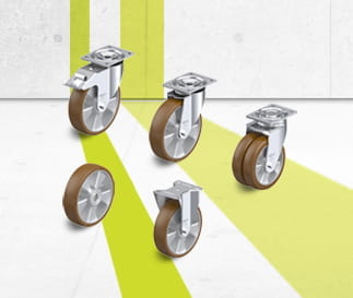 ALB wheel and caster series with Blickle Besthane polyurethane tread