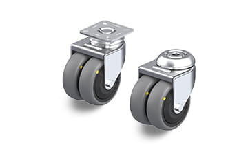 TPA electrically conductive twin wheel casters