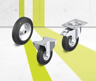 V electrically conductive wheels and casters series
