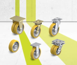 GTH wheels and casters series with Blickle Extrathane® polyurethane tread