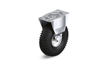 P rigid casters with pneumatic tires
