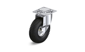 P swivel casters with plate and pneumatic tires