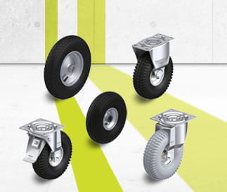 P wheel and caster series with pneumatic tires