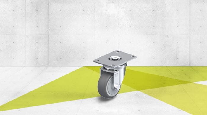 NSF-certified light duty swivel caster with special plate