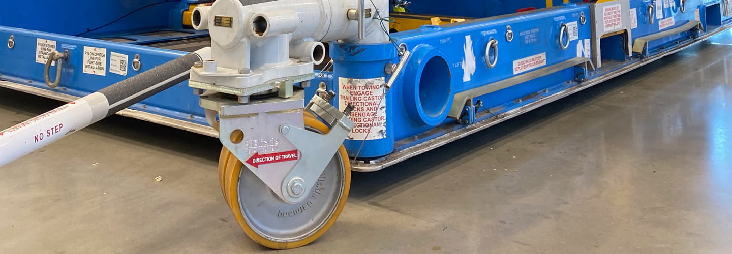 Blickle heavy-duty twin wheel casters move thrusters