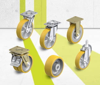 Series de ruedas industriales con banda de rodadura de poliuretano Blickle Extrathane