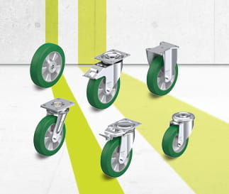 ALST Series de ruedas industriales con banda de rodadura de poliuretano Blickle Softhane